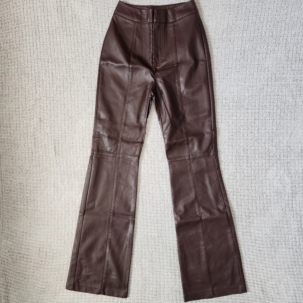 Collusion Faux Leather Flare Pants Size 0